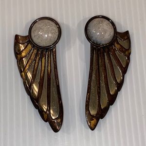 Vintage Cabochon Clip Earrings